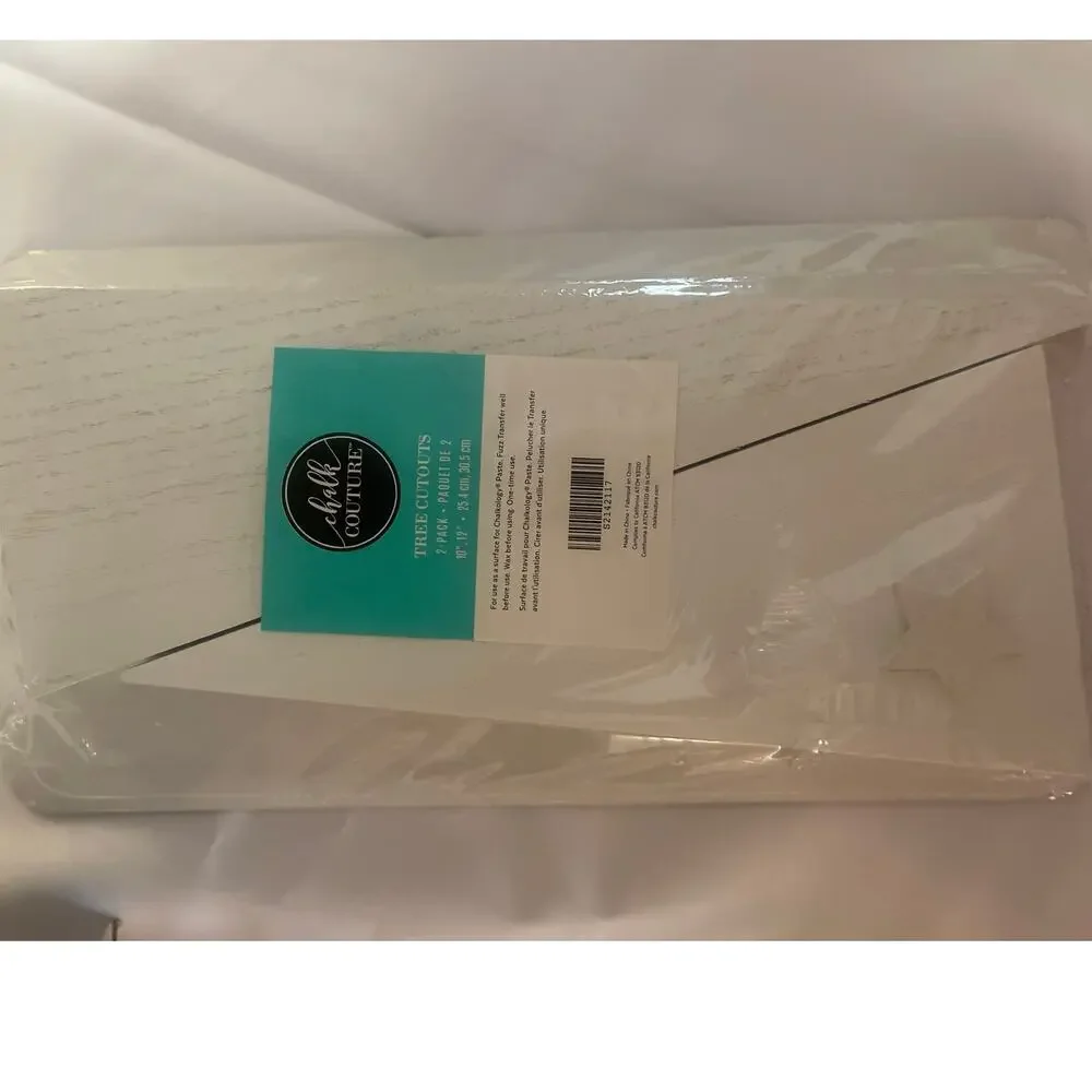 NWT Chalk Couture 2 Pack Christmas Tree‎ Wood Surface Cutouts